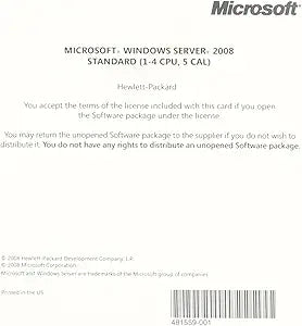 HP 468724-B21 Windows Server 2008 Standard ROK