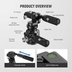 Neewer GM37 3-Way Tripod Head with Leveling Base