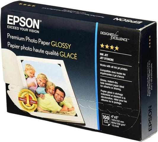 Epson S041727 Premium Glossy Photo Paper 4x6 100 Sheets
