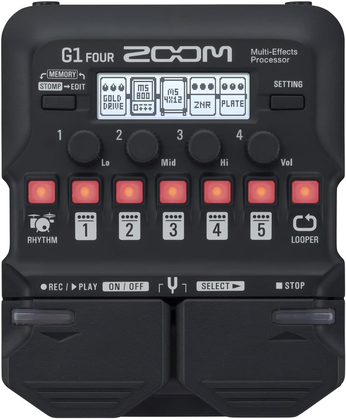 Zoom AUS-G1-FOUR-COMBO-DLX Guitar Multi-Effects Pedal Bundle