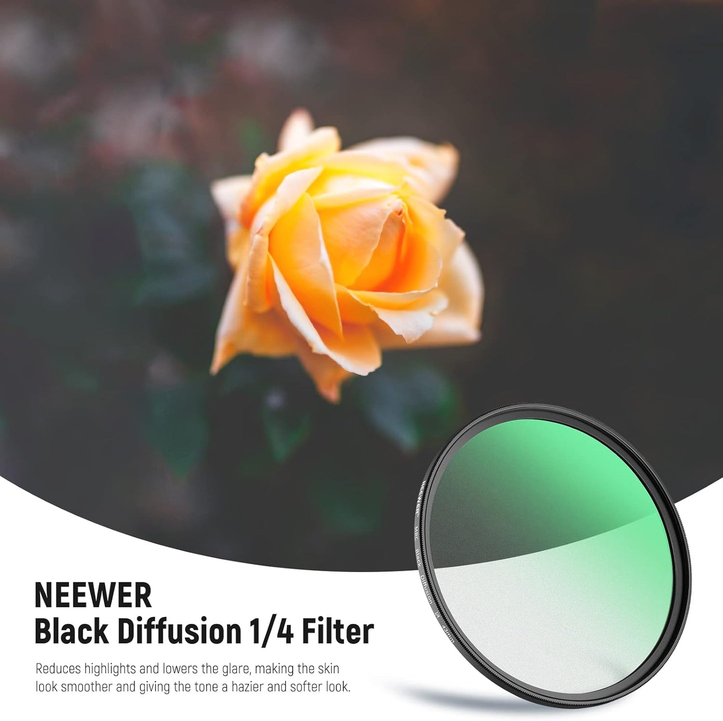 Neewer 10101369 43mm Black Diffusion 1/4 Filter