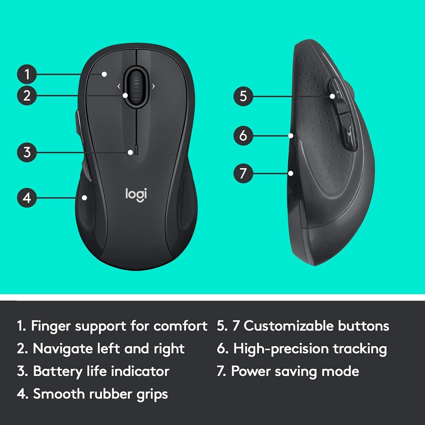 Logitech M510 Renewed Wireless Graphite Computer Mouse