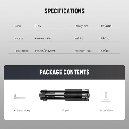 Neewer ST195 Photography Light Stand Adjustable Aluminum