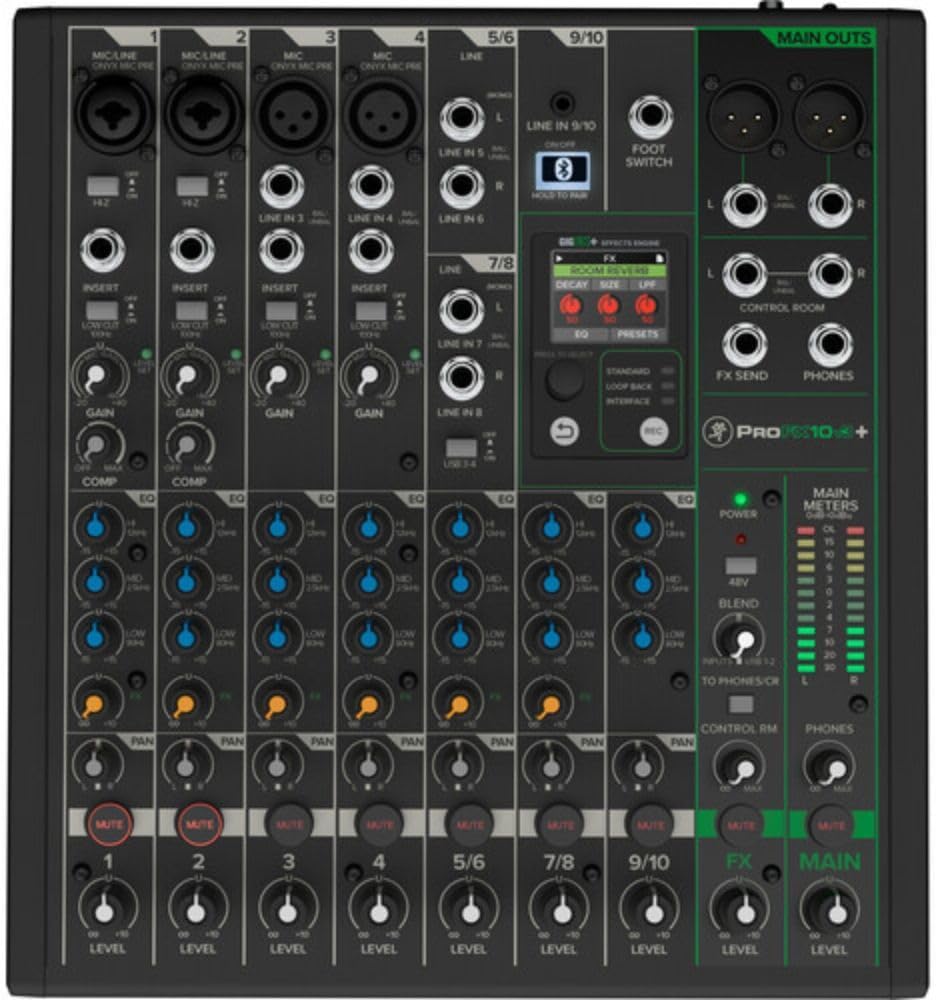 Mackie ProFX6v3+ 6-Channel Analog Mixer USB Bluetooth Bundle