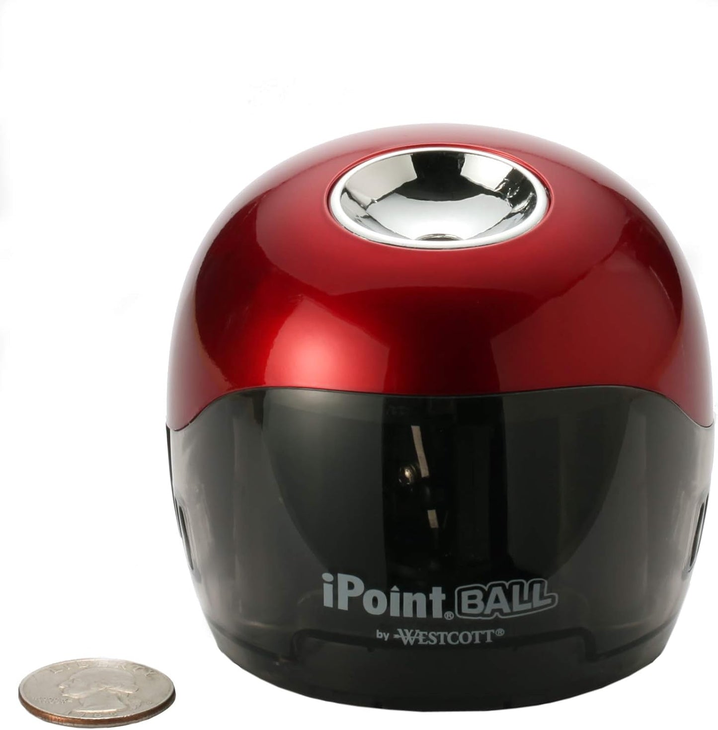 Westcott 15570 iPoint Ball Battery Pencil Sharpener - Red/Black