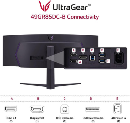LG 49GR85DC-B.AUS 49" UltraGear 240Hz Curved Gaming Monitor
