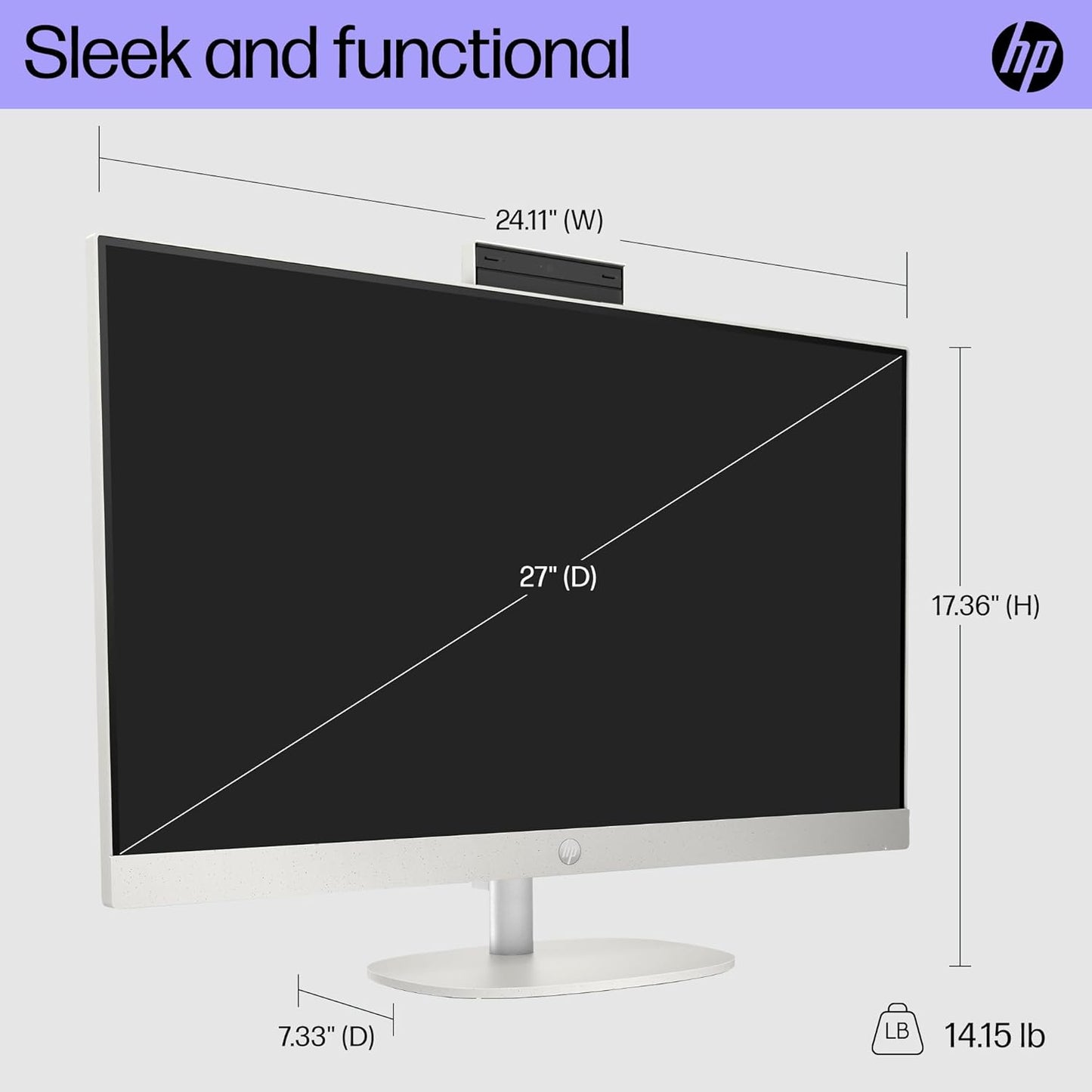 HP 7H0U5AA#ABA 27" AIO Desktop Ryzen 5 7520U 8GB 512GB SSD Win11