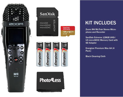 Zoom M4 MicTrak Stereo Recorder Bundle