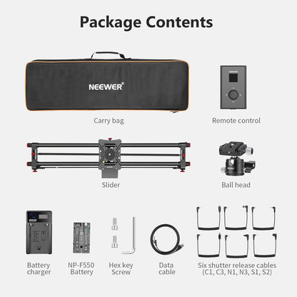 Neewer 10100220 Motorized 31.5" Camera Slider with Remote