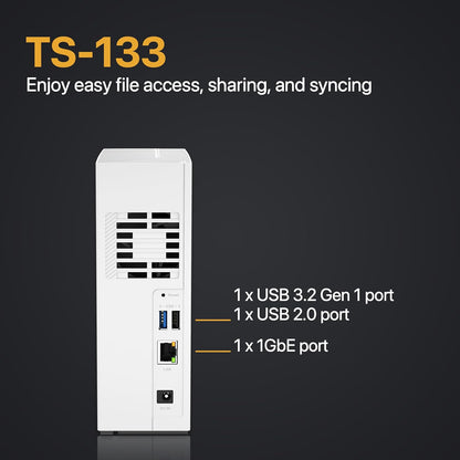 QNAP TS-133-14ST-US 1 Bay NAS - 4TB Seagate IronWolf Bundle