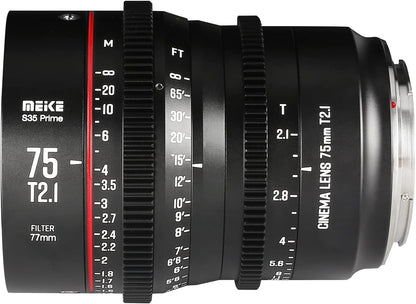 Meike 75mm T2.1 S35 Prime Cinema Lens EF Mount