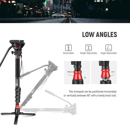 Neewer Professional Camera Monopod with Fluid Head
