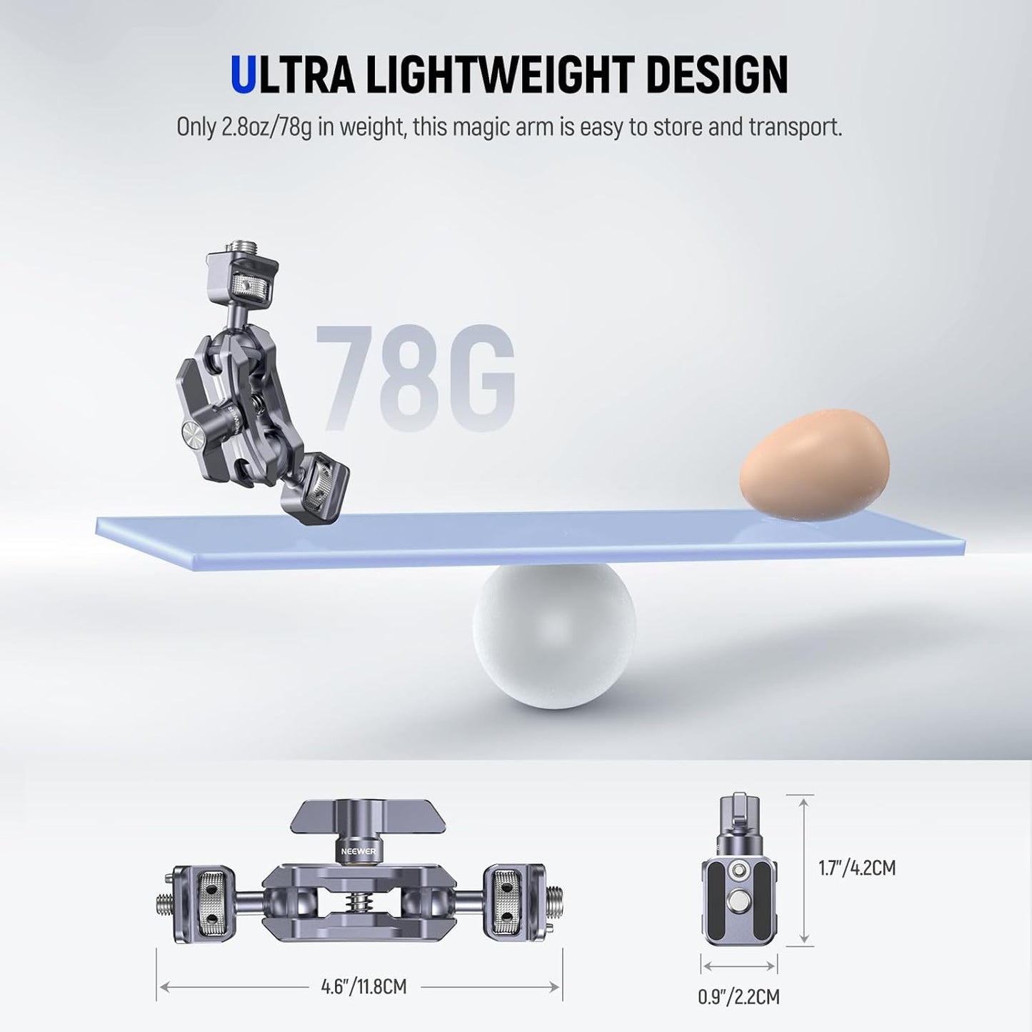 Neewer UA071 Lightweight Magic Arm with Anti-Twist Pin