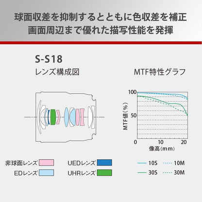 Panasonic S-S18 18mm F1.8 Lumix S Lens Wide Angle