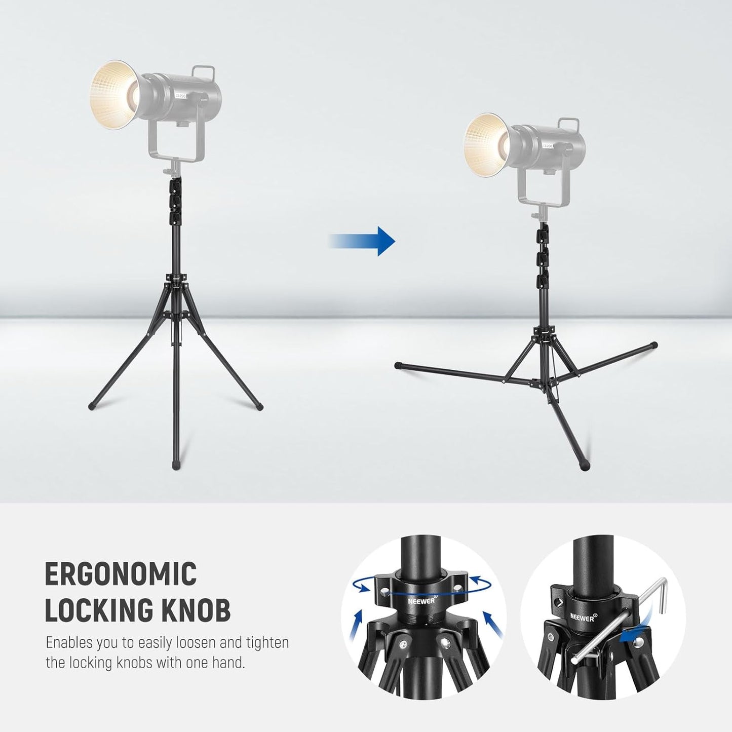 Neewer 10104639 Portable Reversible Photography Light Stand
