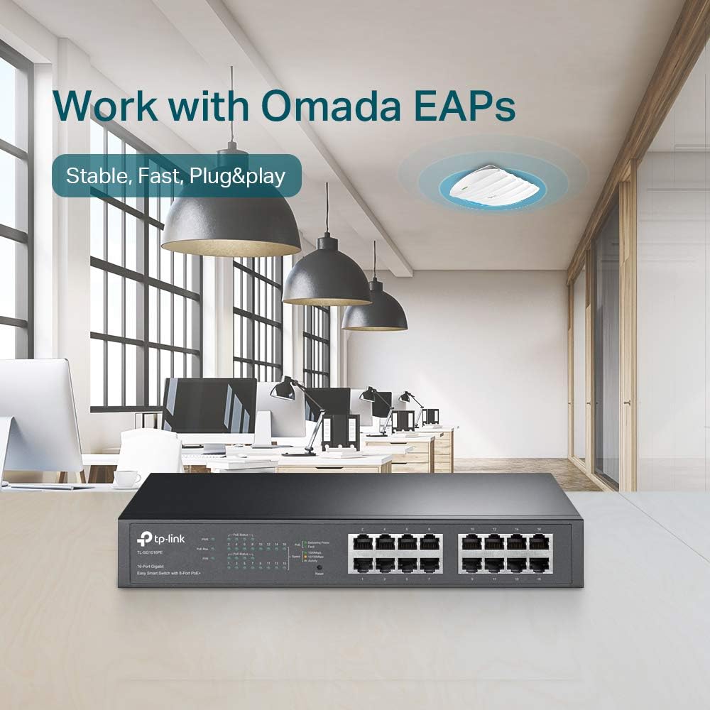 TP-Link TL-SG1016PE 16-Port Gigabit PoE+ Easy Smart Switch