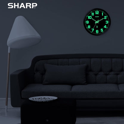 Sharp Atomic Wall Clock, Glow in The Dark, 12 Inch