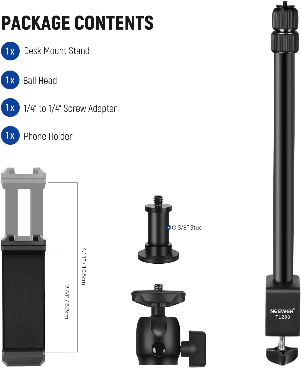 Neewer 10101878 Extendable Camera Desk Mount with Ball Head