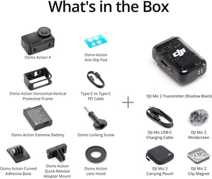 DJI Osmo Action 4 4K Vlogging Camera Mic Combo