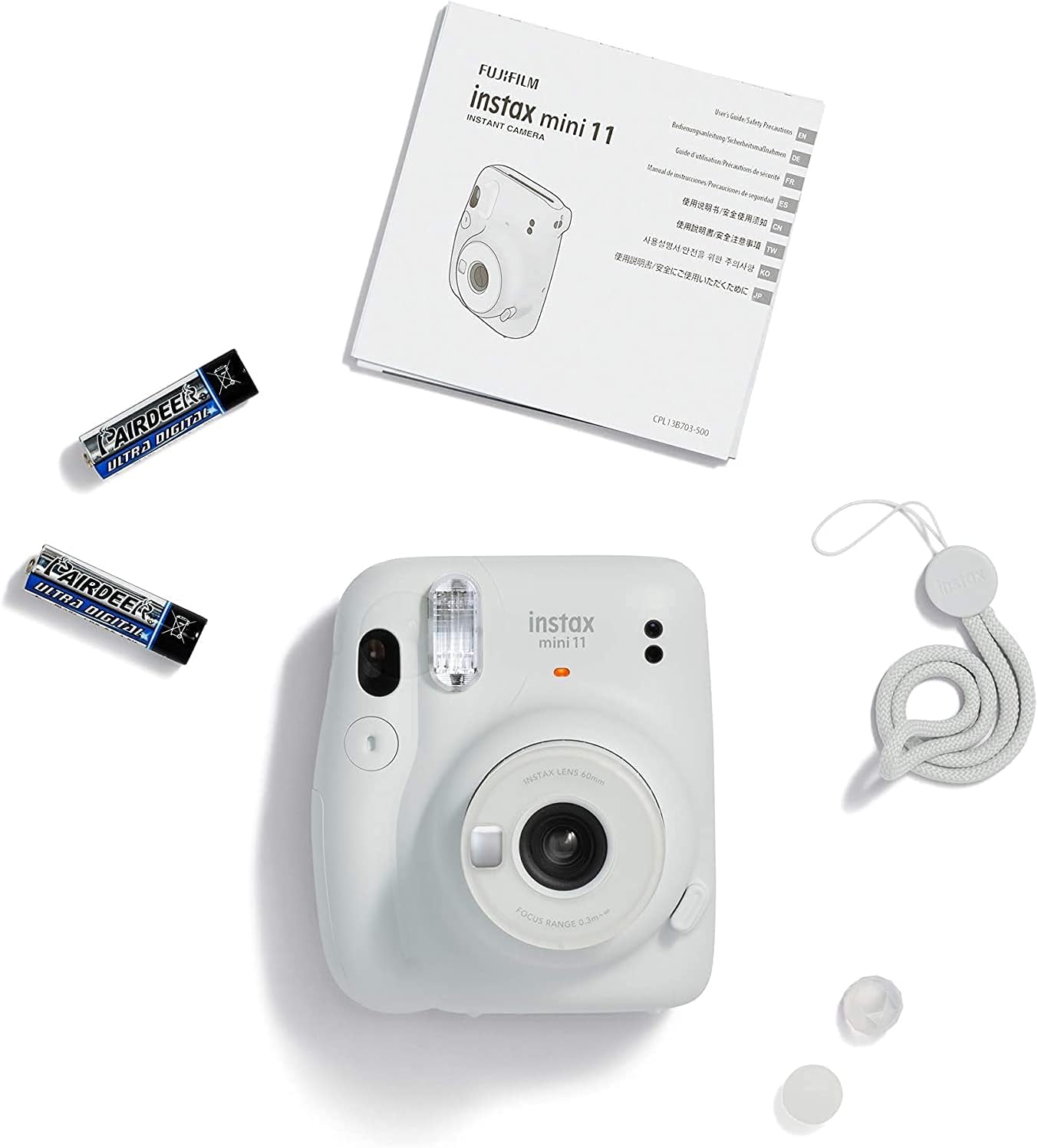 Fujifilm Mini 11 Instax Camera Film Bundle Ice White