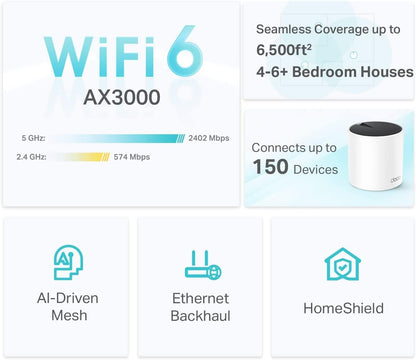TP-Link Deco X55 AX3000 WiFi 6 Mesh System 3-Pack