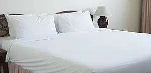 Atlas COMINHKR027710 Full Bed Sheet White 180 Thread Count — main product image