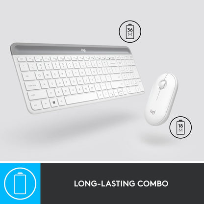 Logitech MK470 Slim Wireless Keyboard and Mouse Combo Off-White