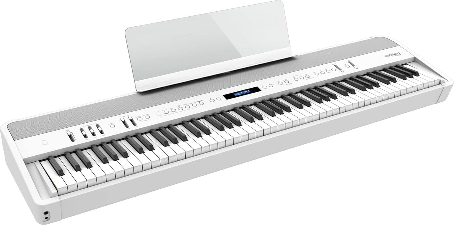 Roland FP-90X White Digital Piano Bundle - Stand, Bench, Pedals