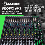Mackie ProFX16v3 16-Channel Sound Mixer Bundle
