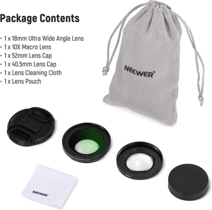 NEEWER LS-30 40.5mm Wide Angle Lens - ZV-1F & ZV-E10