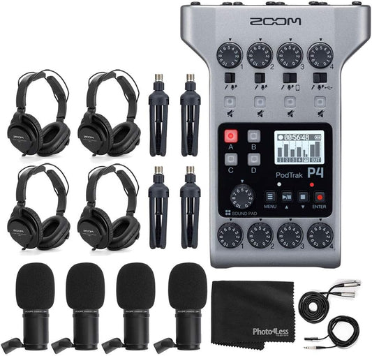 Zoom ZMP4K5 PodTrak P4 Podcast Recording Kit