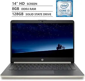 HP Notebook 14 Pale Gold Laptop i3-7100U 128GB SSD — main product image