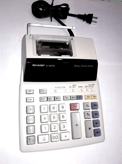 Sharp El-1801piii 12-Digit 2-Color Printing Calculator