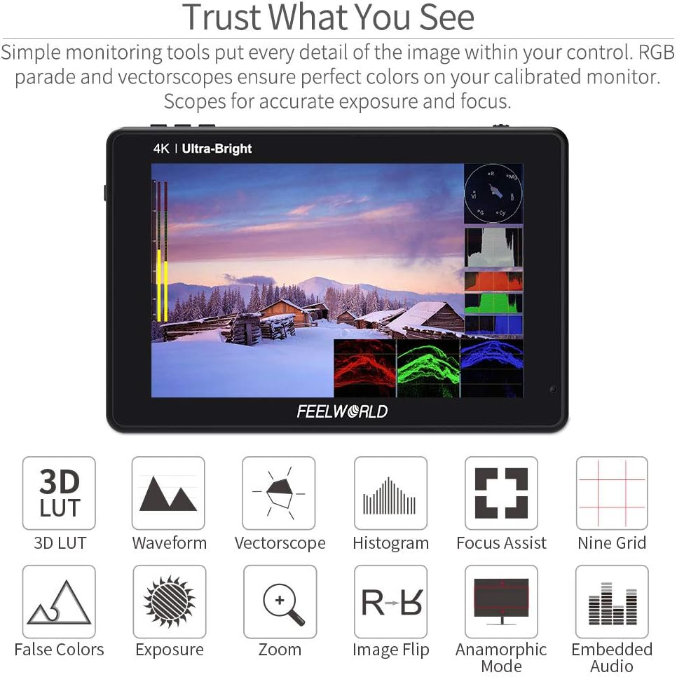 FEELWORLD LUT7-US 7" 2200nit Touchscreen DSLR Monitor