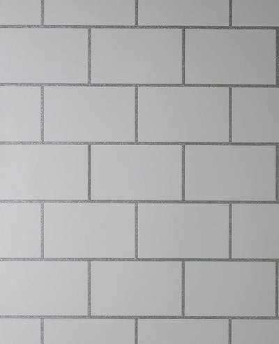 Crown M1637 Metro White Tile Wallpaper