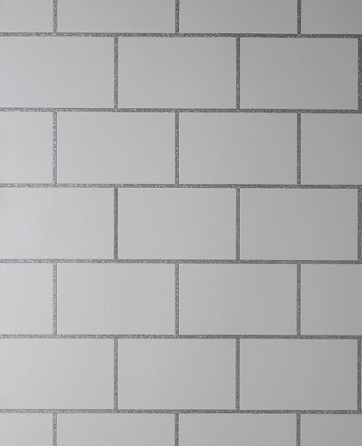 Crown M1637 Metro White Tile Wallpaper — main product image
