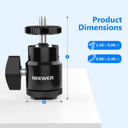 Neewer ST17 Mini Ball Head Cold Shoe Mount 2-Pack