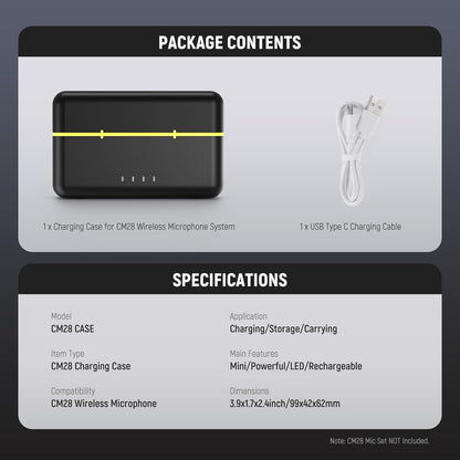 Neewer CM28 CASE Wireless Lavalier Mic Charging Case
