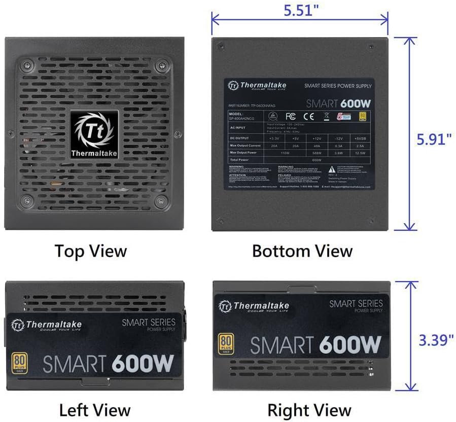 Thermaltake PS-TPD-0600NNFAGU-2 Toughpower GX2 600W 80+ Gold PSU