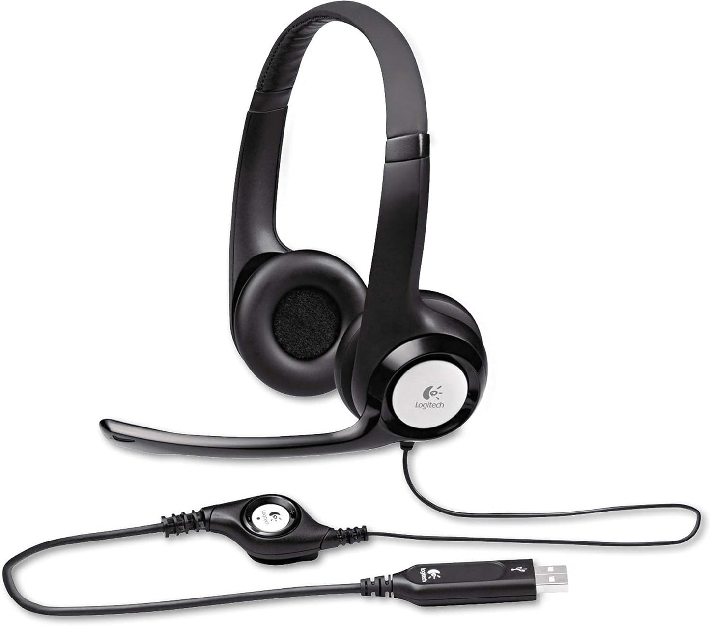 Logitech H390 USB Computer Headset Noise Canceling Microphone Renewed