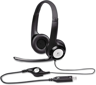 Logitech H390 USB Computer Headset Noise Canceling Microphone Renewed
