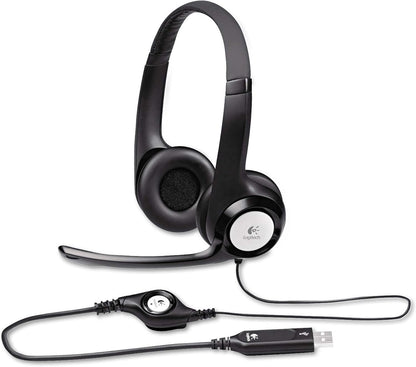 Logitech H390 USB Computer Headset Noise Canceling Microphone Renewed