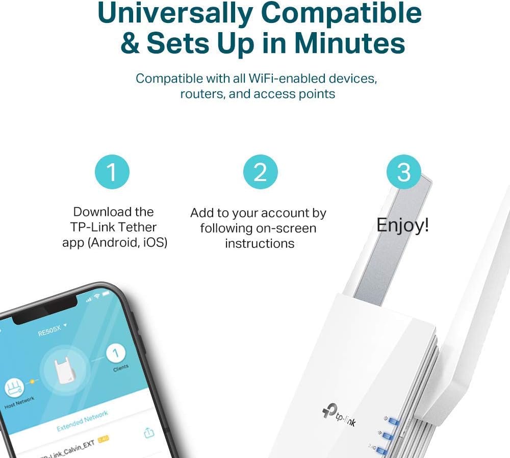 TP-Link RE505X AX1500 WiFi Extender (Renewed)