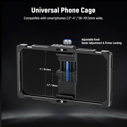 Neewer PA009E Phone Cage Video Rig with RGB Light Mic