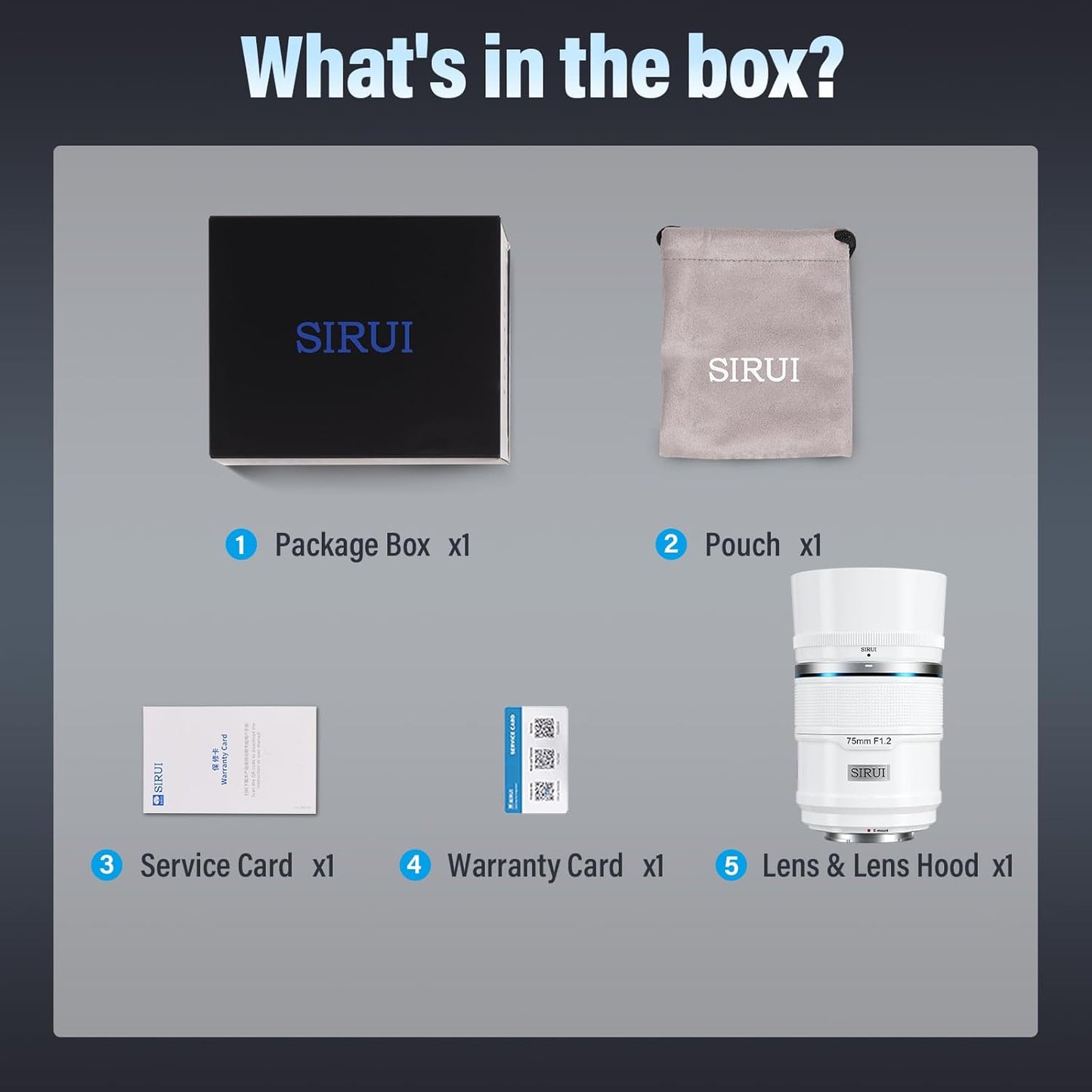 Sirui Sniper 75mm F1.2 Autofocus Lens - Sony E Mount (White)