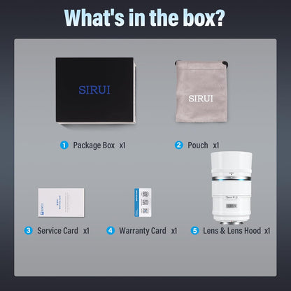 Sirui Sniper 75mm F1.2 Autofocus Lens - Sony E Mount (White)