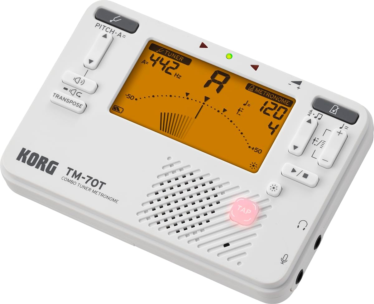 Korg TM70TWH Tuner - Metronome Combo, White
