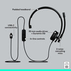 Logitech 981-001425 H570e USB-C Headset - Teams Certified