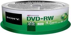 Sony 25DPW47SP DVD+RW 4.7GB 4X Rewritable Discs