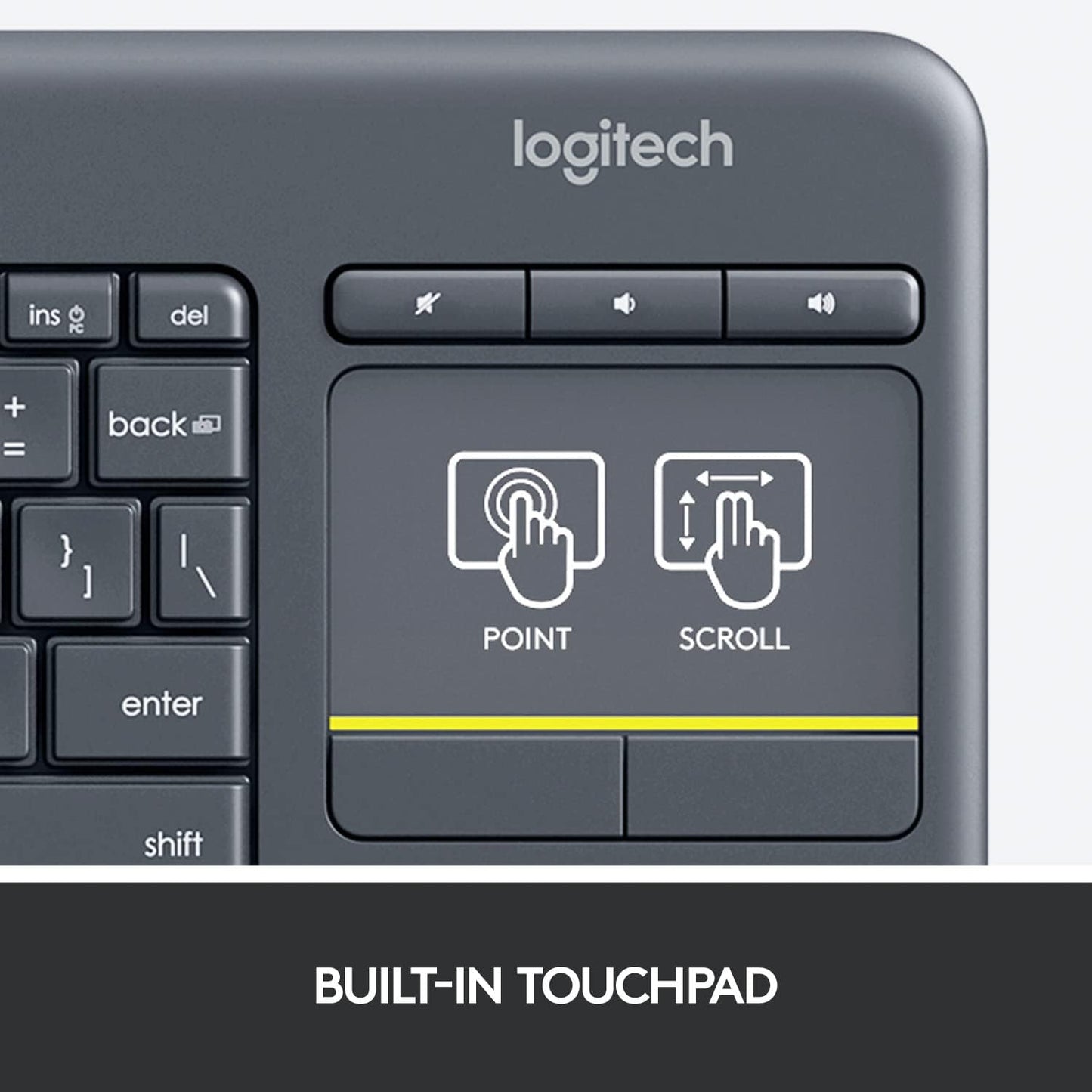 Logitech K400 Plus Wireless Touch Keyboard with Touchpad